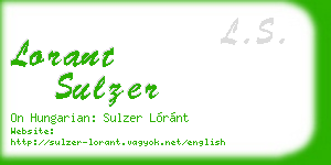 lorant sulzer business card